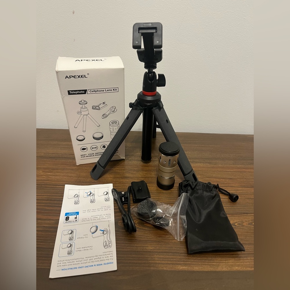 Phone Lens Apexel 4 Camera Lens Kit! 10x Telescope, Fisheye, Wide Angle, & Macro